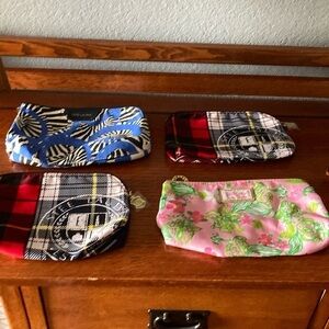Lot of 4 Estée Lauder Lilly Pulitzer Red Blue Tartan New Makeup bags